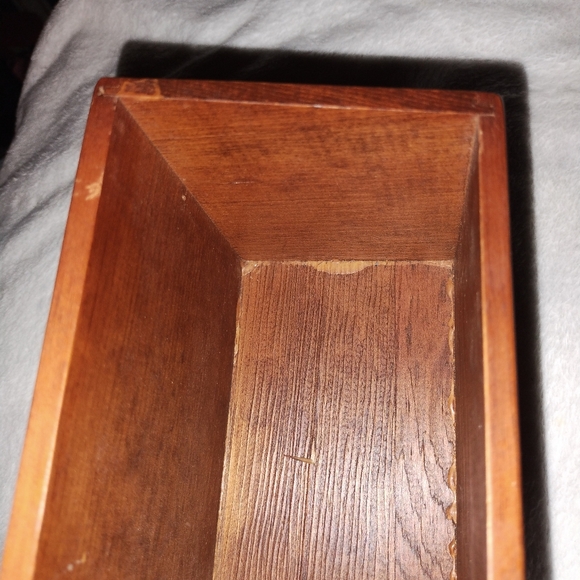 Vintage Wood Recipe Card Box with Removable Lid . GUC - Picture 10 of 14